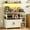 Walnut + White, variant on TVU Bakers Rack with Power Outlet and LED Light, Microwave Stand with Storage Cabinet, Coffee Bar Cabinet Station with 6 Hooks for Kitchen, Dining Room, Living Room, Coffee Bar, Rustic Brown, Black