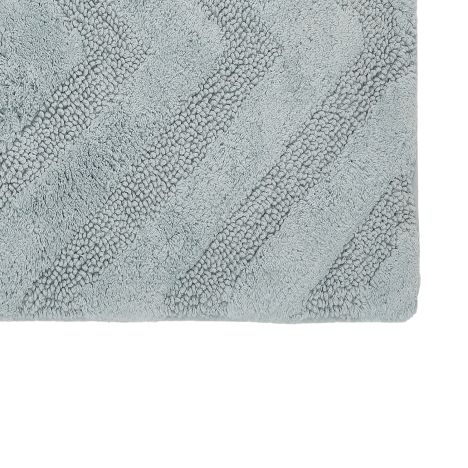 Better Trends 5 Piece Bathroom Rug Set 100% Cotton Extra Soft Tufted Bath Rug Water Absorbent Non-Slip Bath Mat Machine Washable (Blue) Hugo Collection