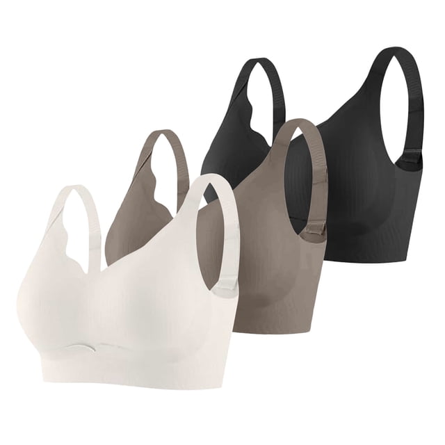 Brasier conjunto de 3 Piezas de Sujetador Deportivo sin Costuras y Cómodo para Mujer, con Soporte Ajustable, para Uso En Casa, Ocio y Entrenamiento Durante Toda La Temporada. Grande