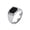 Silver, variant on Women's Stainless Steel Minimalist Black Agate Gemstone Wedding Engagement Band Ring Comfort Wear Black Size 13