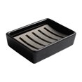 thumbnail image 1 of Kearding Soporte de esponja para lavabo de baño, bandeja para cepillos, organizador de almacenamiento de lavado, para el hogar, lavabo Rectangular Juegos de accesorios de baño Negro Plata Brillante Kearding HA070169-04, 1 of 1