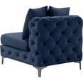 thumbnail image 5 of Maklaine Modern / Contemporary Navy Finish Velvet Armless Chair, 5 of 8