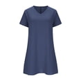 thumbnail image 5 of AUNVITO Women's Short Sleeve V-Neck Casual Dress with Pockets Breathable and Comfortable, 5 of 8