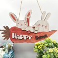 thumbnail image 4 of Happy Easter Door Sign Decorations 2pcs Easter Wooden Decorative Pendants Home Wooden Crafts Rabbitss Tags Easter Decorations, 4 of 7