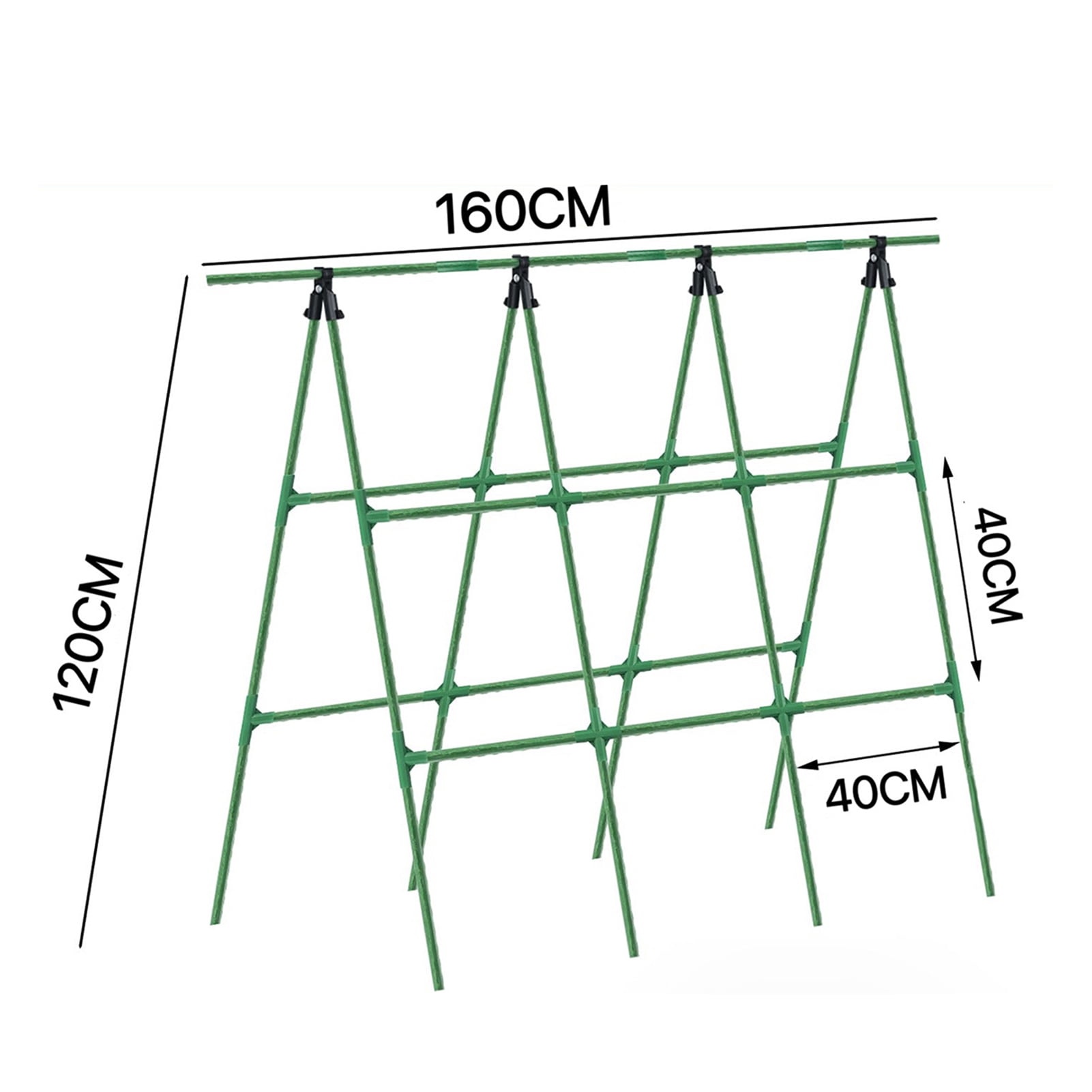 OIUR Cucumber Trellis for Garden 48 Inch A-Frame Plant Trellis Set with Net And Ties Climbing Vegetable Support Trellis for Cucumbers Tomatoes Grapes