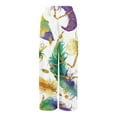 thumbnail image 3 of Mardi Gras Pants for Women Drawstring Wide Leg Pants Graphic Mask Print Carnival Parade Lounge Pants with Pockets, 3 of 3