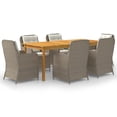 thumbnail image 1 of vidaXL 7 Piece Garden Dining Set Brown, 1 of 5