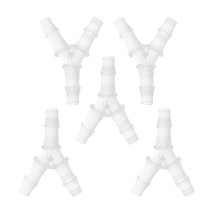 Unique Bargains Automotive Vacuum Tubing Connector 1/4" Car Y Shaped 3 Way Vacuum Line Fittings Plastic Translucent 5pcs