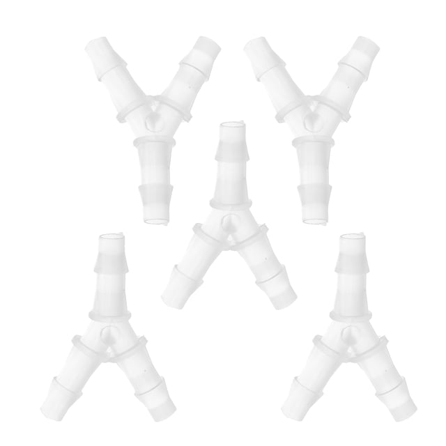 Automotive Vacuum Tubing Connector, 1/4" Car Y Shaped 3 Way Vacuum Line Fittings Plastic Translucent, 5 Pcs
