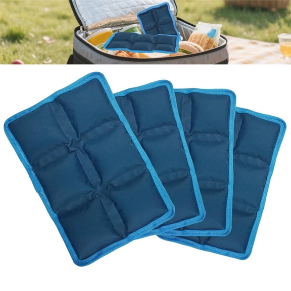 4 Pcs Lunch Box Ice Packs,Reusable and Long-Lasting Cold Packs,Flexible Slim Freezer Bags,Versatile Cool Cooler Accessories for Camping Climbing Outdoor Activities By Scheam
