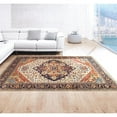 thumbnail image 5 of Pasargad Home Serapi 8' x 8' Hand-Knotted Wool Ivory/Navy Rug - All Ages, Indoors, 5 of 5