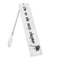 thumbnail image 1 of Stainless Steel Bookmark Inscribed Smooth Polished Feather Shape Chain Tassel Pendant Exquisite Graduation Teachers Day Gift, 1 of 8