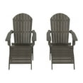 thumbnail image 2 of WestinTrends Tuscany 4-Piece HIPS Outdoor Folding Adirondack Seashell Chair With Folding Ottoman (Set of 2), Charcoal Gray, 2 of 5