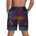 thumbnail image 4 of Goofa Indian Mandalas Dragonfly Printed Men's Swim Trunks Board Shorts Quick Dry Mens Swimming Trunks with Compression Liner,Breathable Fit Hawaii Beach Shorts-Large, 4 of 9