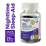 Equate Diphenhydramine HCl 25mg Chewable Gel, Grape Flavor, 24 Count