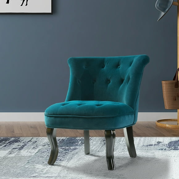 14 Karat Home Jane Upholstered Tufted Accent Chair in Teal