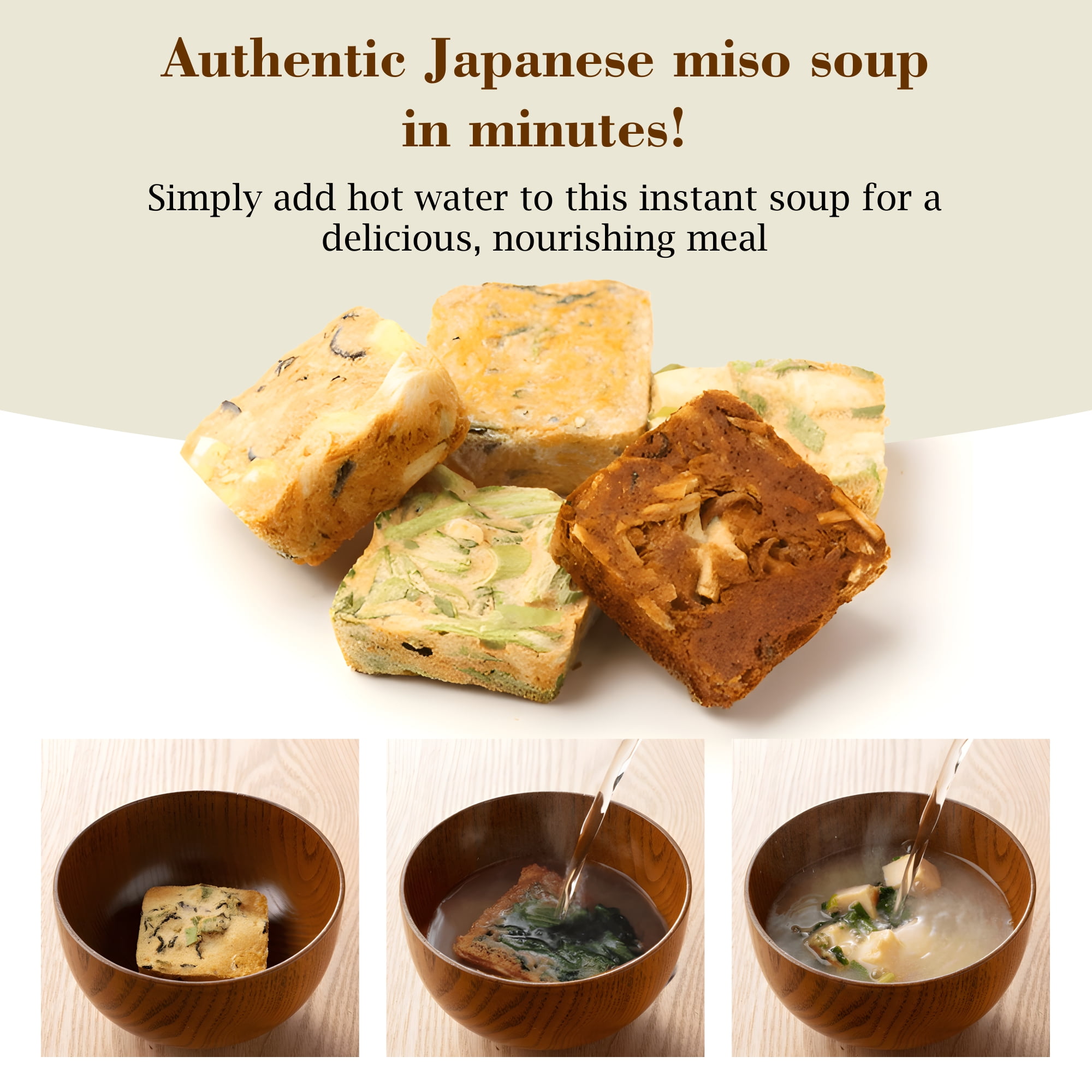 Fusion Select Instant Miso Soup Packets with 4 Flavors Vegetable