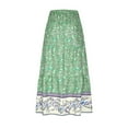 thumbnail image 5 of Akafmk Summer Womens Skirts,Maxi Skirts for Women Boho Vacation Flowy Skirts,Floral Print Elastic High Waist Tiered Skirts Loose Fitting Vacation Beach Long Skirts, 5 of 5