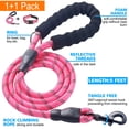 thumbnail image 2 of Set de collar y correa para perros Ladoogo, neopreno reflectante, color rosa, 2 of 6