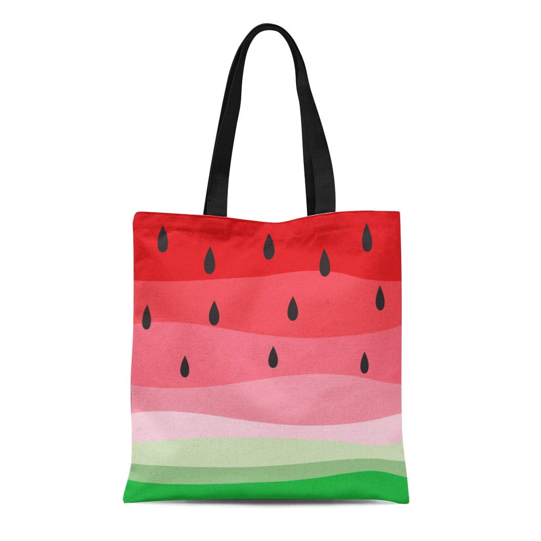 LADDKE Canvas Tote Bag Green Abstract Fresh Fruit Colorful Watermelon ...