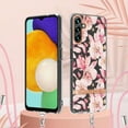 thumbnail image 5 of Flower Pattern Case for Samsung Galaxy A14 5G, Detachable Shoulder Strap Lanyard Crossbody Slim Lightweight Floral Cover with Soft Silicone Shockproof Drop Resistant Case,White Flower, 5 of 7