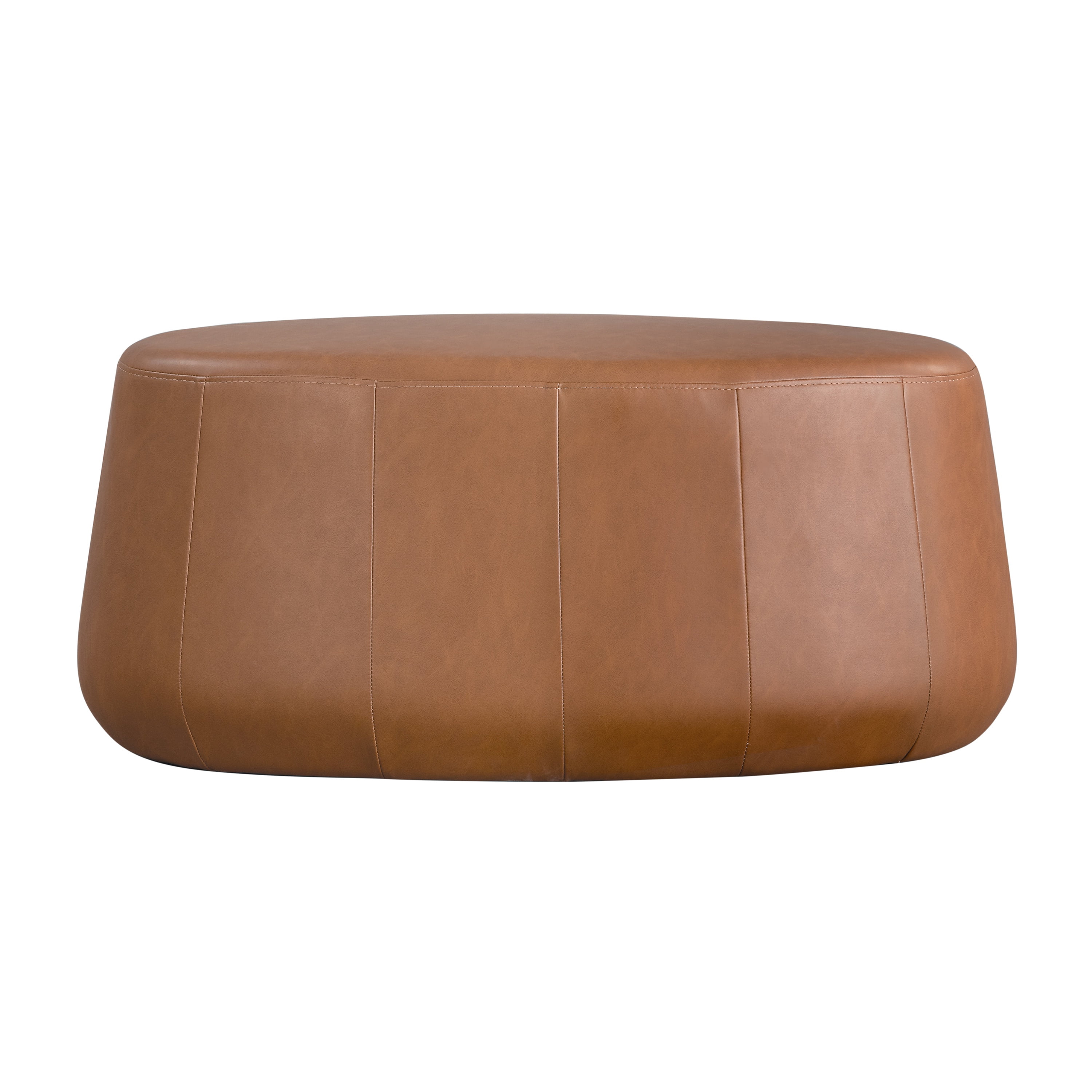 Studio Living Kingston Modern Upholstered Ottoman, Carmel Faux Leather