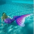 thumbnail image 2 of Cola de sirena resistente al desgaste para niños para nadar, monoaleta incluida ApinkS, 2 of 3
