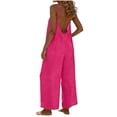 thumbnail image 3 of QATAINLAV Jumpsuits for Women Loose Fit Off Shoulder Overalls Solid Casual Beam Foot Rompers One Piece Jumper Pants with Pockets 2024 Fall Outfits Black L, 3 of 7