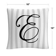 thumbnail image 2 of Gray Striped Ornate Letter Script E By Abc 16 X 16 Decorative Throw Pillow, 2 of 5