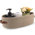 thumbnail image 6 of A Spacious Oval Storage Basket Designed with a Chic Woven Pattern And Dual Side Handles, Perfect for Organizing Clutter in The Bedroom, Living Room, Or Bathroom., 6 of 13