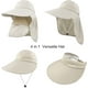 thumbnail image 3 of Sombreros de pesca con ala ancha y protección UV para mujer, sombrero de verano plegable con cola de caballo y solapa desmontable, 3 of 7