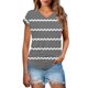thumbnail image 1 of Eres Más Que una Camisa de Puntuación de Prueba Sexy de Manga Corta Lentejuelas Suelta Camisa de Blusa con Cuello en V, Poliéster, 1 of 8