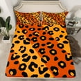 thumbnail image 2 of Erosebridal Leopard Print Bed Sheets Set Full,Brown Cheetah Sheet Set for Adult,Abstract Leopard Skin Sheets,Valentine's Day Flat Fitted Sheet with 2 Pillowcases Microfiber, 2 of 5