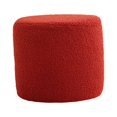 thumbnail image 2 of Tabouret Repose-Pieds Rond Antidérapant Banc Repose-Pieds Siège Rembourré Tabouret Décoratif pour Canapé pour Maison Chambre Salon Robuste Pièce de Chevet Rouge, 2 of 8