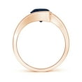 thumbnail image 2 of ANGARA Natural Semi Bezel-Set Solitaire 1.7 ct Blue Sapphire Bypass Ring in 14K Rose Gold for Women (Size-7.5mm) | September Birthstone, Anniversary, Jewelry Gift for Women | Natural Sapphire Ring, 2 of 10