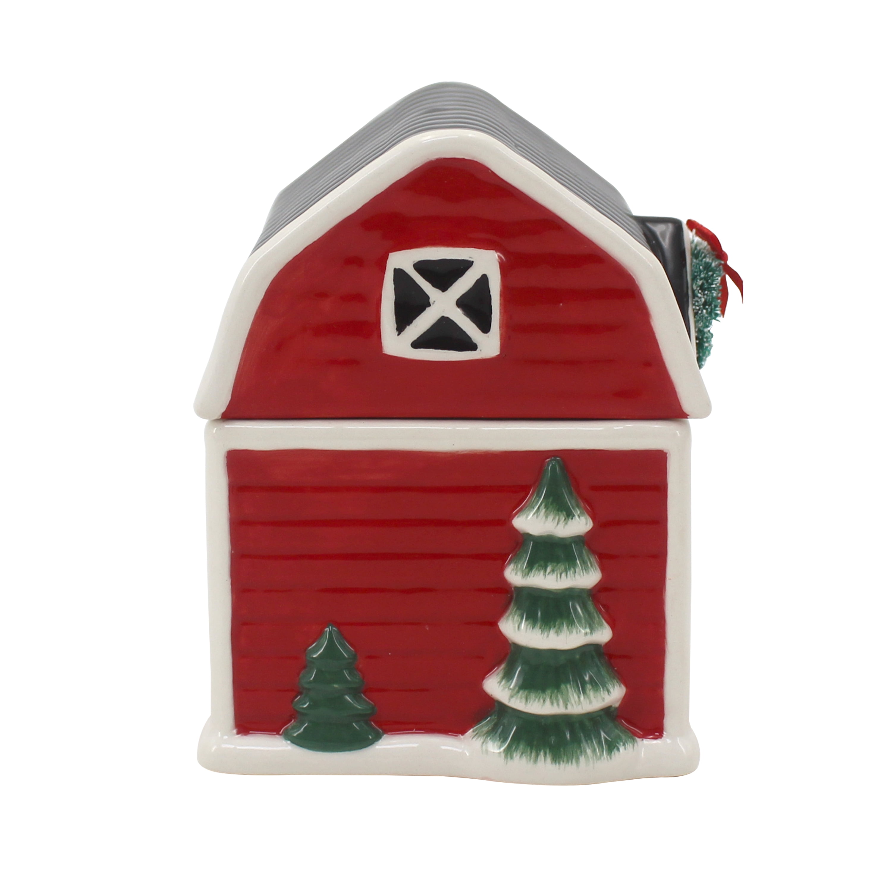 Mainstays 2-Wicks Barn Ceramic Scented Jar Candle, Country Holiday, 7.5oz