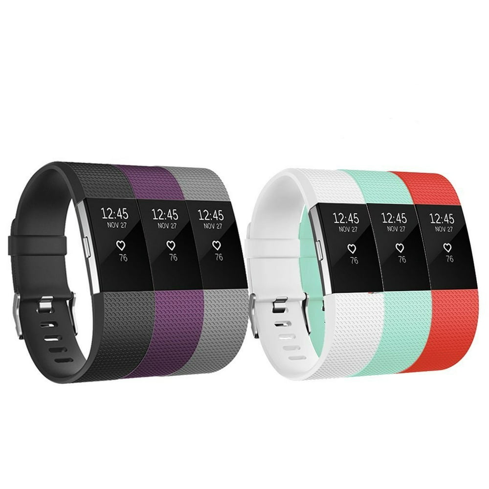 Fitbit Charge 2 Bands 6 PACK Adjustable Replacement TPU Wristband Band ...