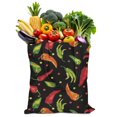 thumbnail image 1 of Sac Fourre-Tout en Toile Piments Mignon Motif Légumes Rouges Épicés Illustration Peinture Esthétique Kawaii Dessin Animé Réutilisable Écologique Léger Pliable, 1 of 6