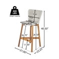 thumbnail image 6 of GZXS Outdoor Barstools Set of 2, PE Wicker Counter Height Chairs with Acacia Wood Legs, All-Weather Patio Seating for Patio, Deck, Garden, Light Gray, 6 of 10