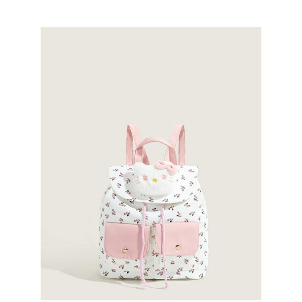 Mochila de lona floral para estudiantes, morral escolar versátil para ir a clase y trabajar, novedad de 2024