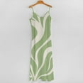 thumbnail image 5 of Abstract Green Cream Wavy Pattern Sleeveless Dress Dresses Women Summer Women's Summer Clothing, 5 of 9