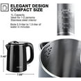 thumbnail image 6 of Secura Stainless Steel Double Wall Electric Kettle Water Heater for Tea Coffee w/Auto Shut-Off and Boil-Dry Protection, 1.0L (Black), 6 of 7