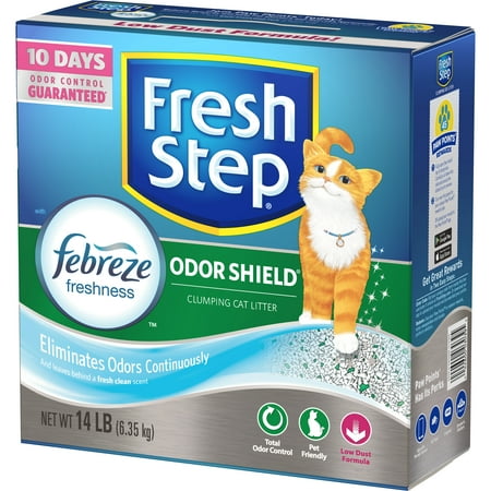 Fresh Step Odor Shield Scented Litter with the Power of Febreze, Clumping Cat Litter, 14