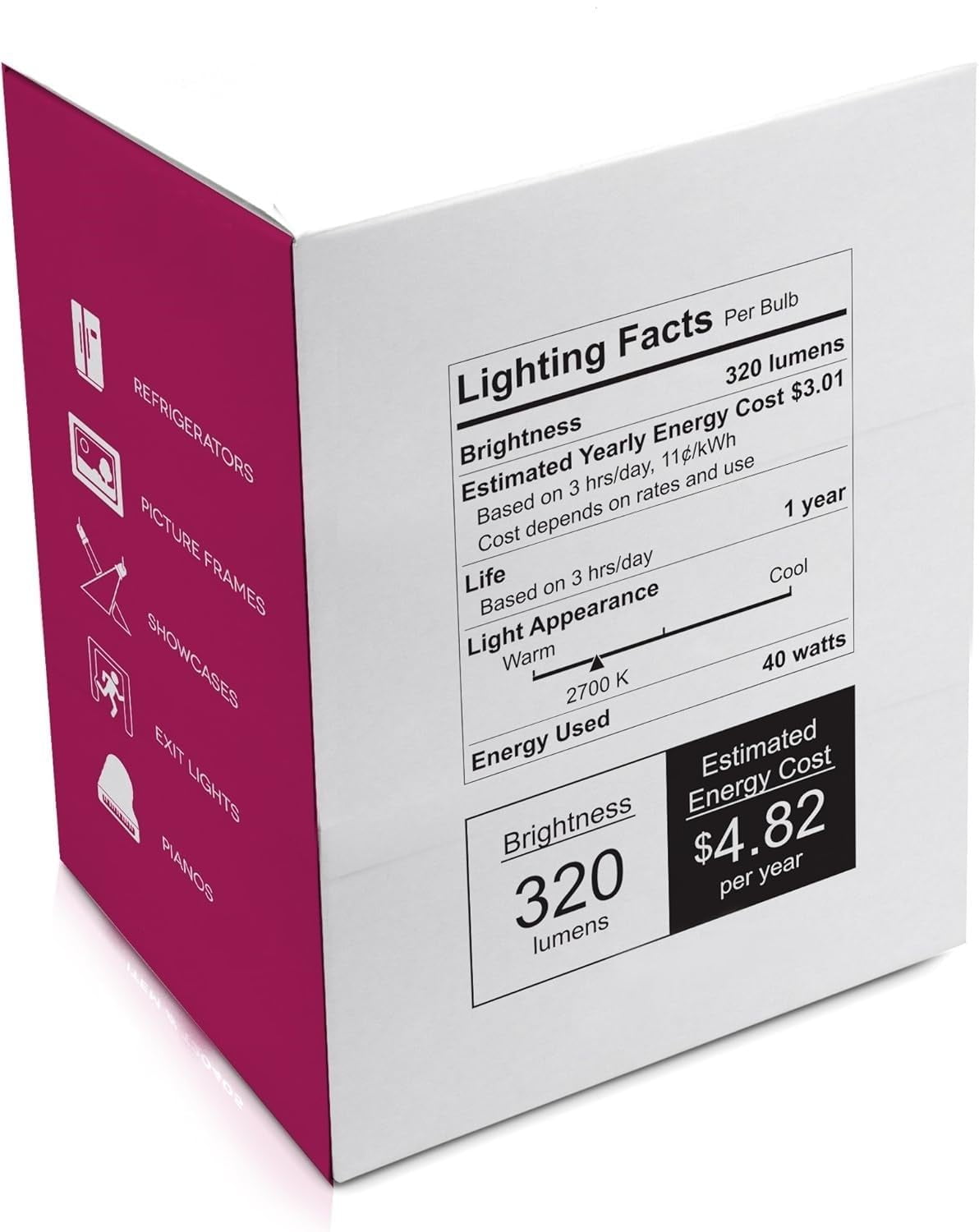 Diodesy- Pack of 6 40T10/CL Incandescent Tubular Light Bulbs, Clear Tube T10 Bulb, 40 Watts, 2600K Warm White, 260 Lumens, E26 Medium Base for Lamps/Office, 120 Volt, 2000Hour, Title 20 Compliant