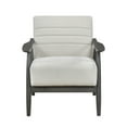 thumbnail image 2 of Tira 32 Inch Accent Chair- Channel Stitched- White Velvet- Gray Solid Wood, 2 of 5