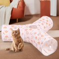 thumbnail image 3 of Tunnel pour Chat 3 Voies Rose Imprimé Lapin Cache Trou pour Percer Tube Jouet Forme Y, 3 of 8