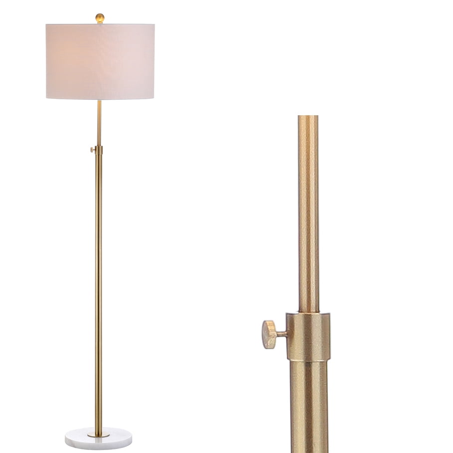 June 65" Adjustable Metal/Marble LED Floor Lamp, Brass - Walmart.com