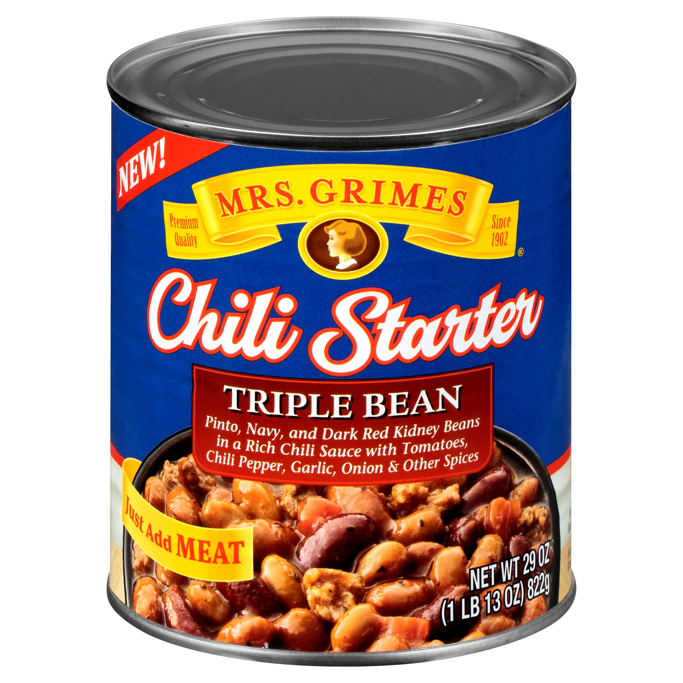 Mrs. Grimes Chili Starter Triple Bean 29 oz Can