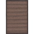 thumbnail image 1 of Unique Loom Outdoor Collection Transitional Indoor & Outdoor Casual Striped Tonal Border Area Rug, 3 ft 3 in x 5 ft, Black/Brown, 1 of 2