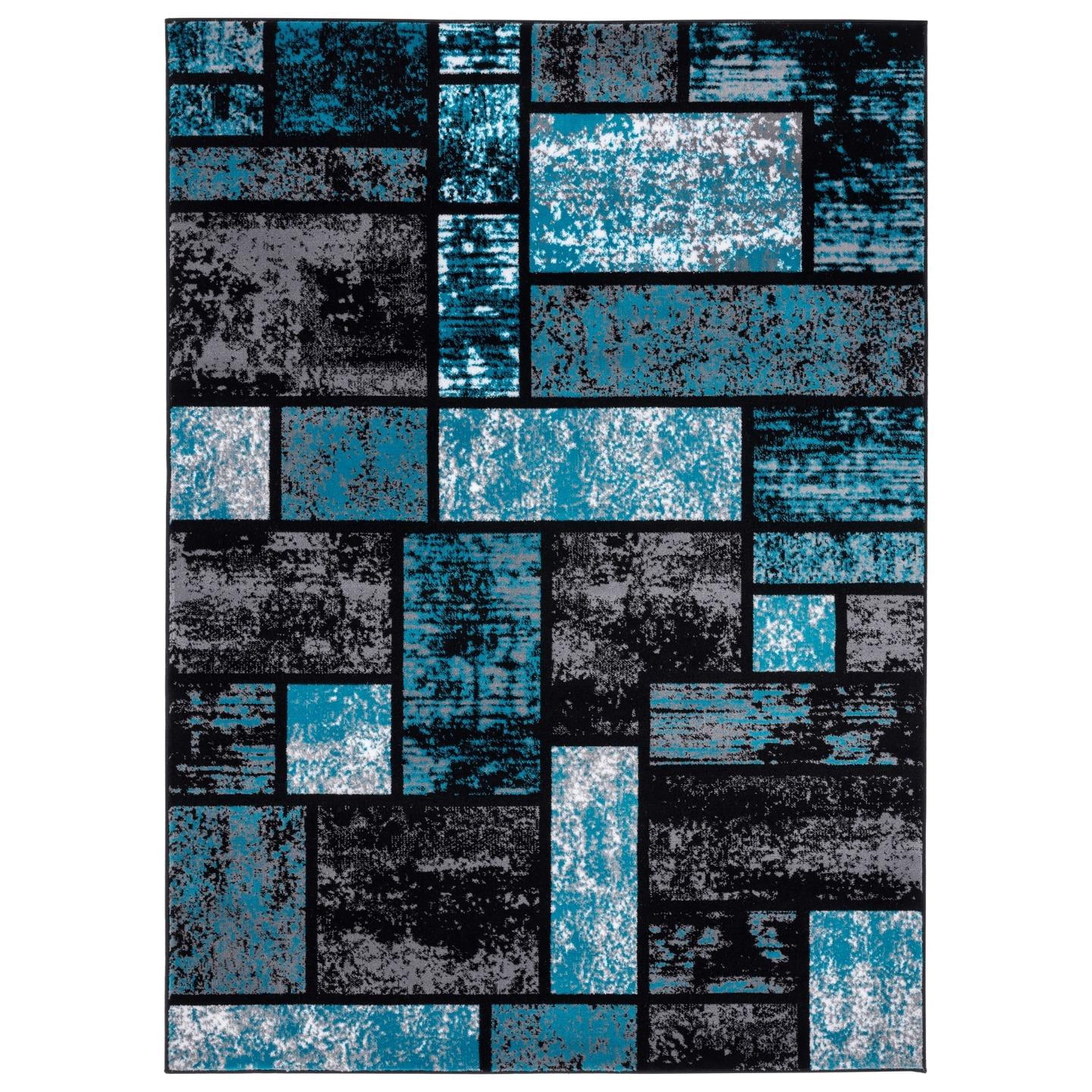 Luxe Weavers 1007 Turquoise Geometric Modern Area Rug 5x7
